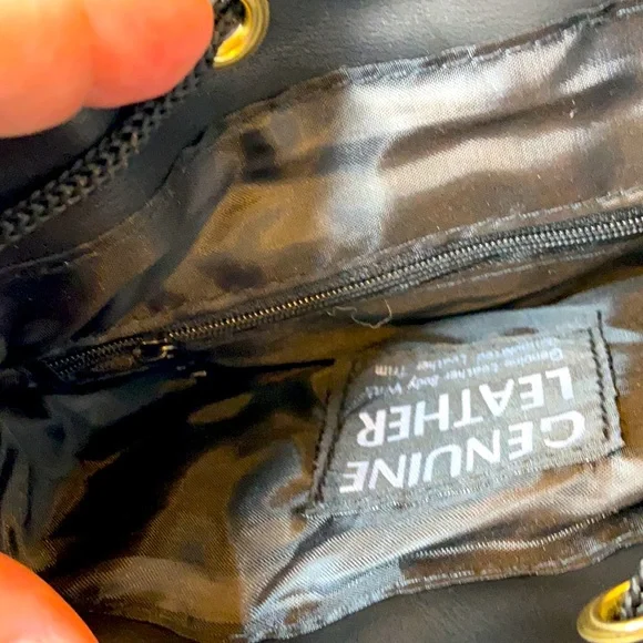 Genuine Leather Black Backpack - Picture 7 of 12